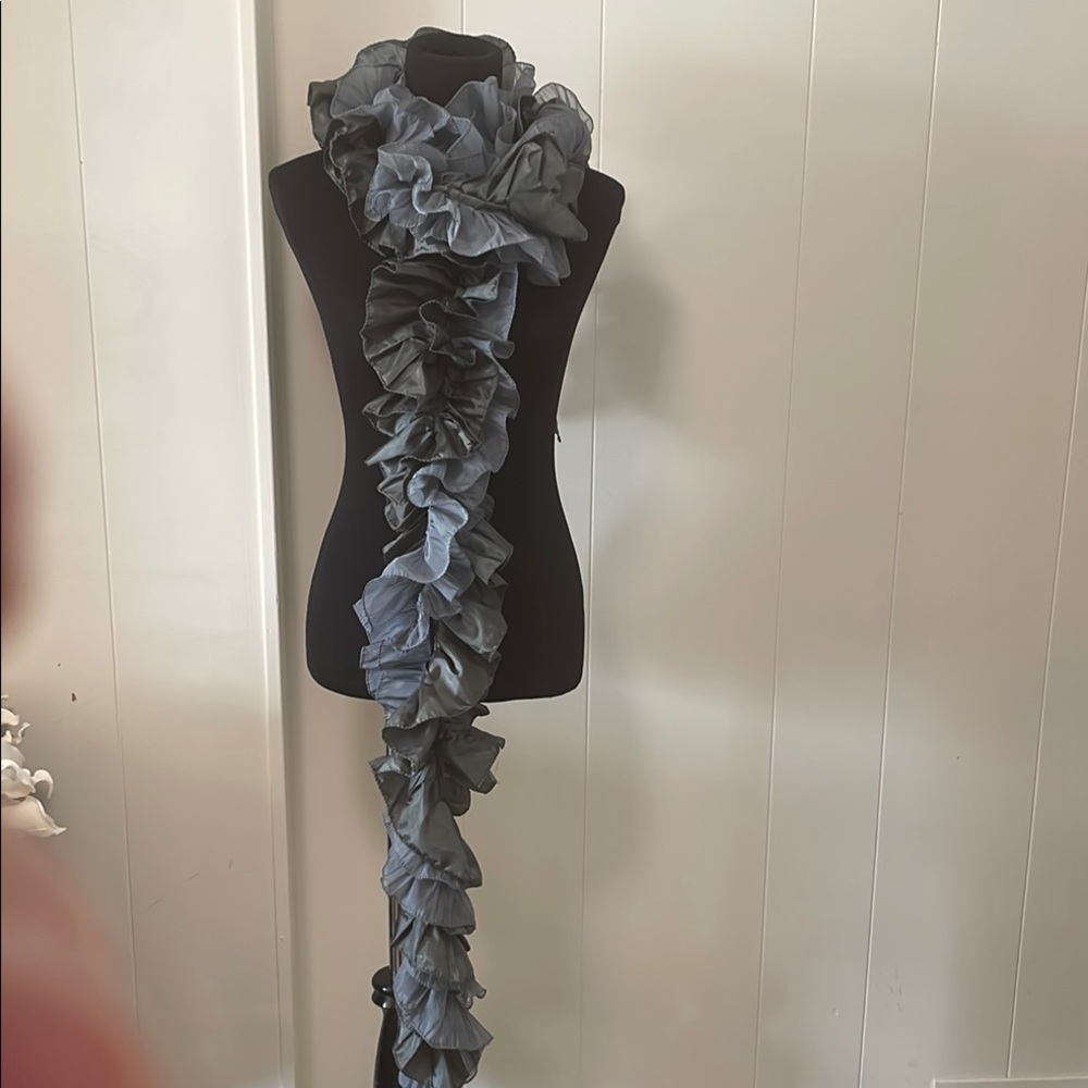 Ruffled Gray Scarf